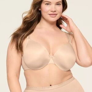 Lane Bryant Cacique Women's Nude Bra 46C Lightly Lined Full Coverage Underwire